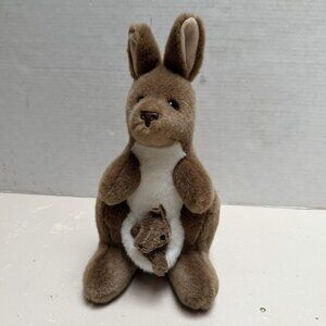 Aussie Bush Toys Plush Kangaroo Mama With Baby Joey Stuffed Animal Australia